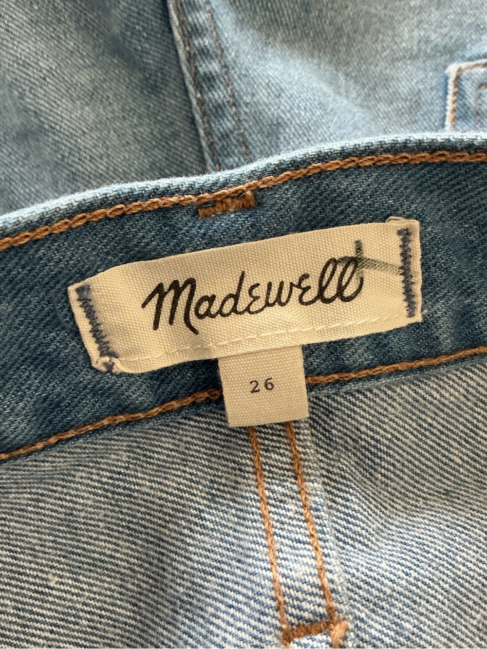 Madewell Perfect Vintage Jean Shorts High Rise 100% Cotton Raw Hem - Picture 4 of 8